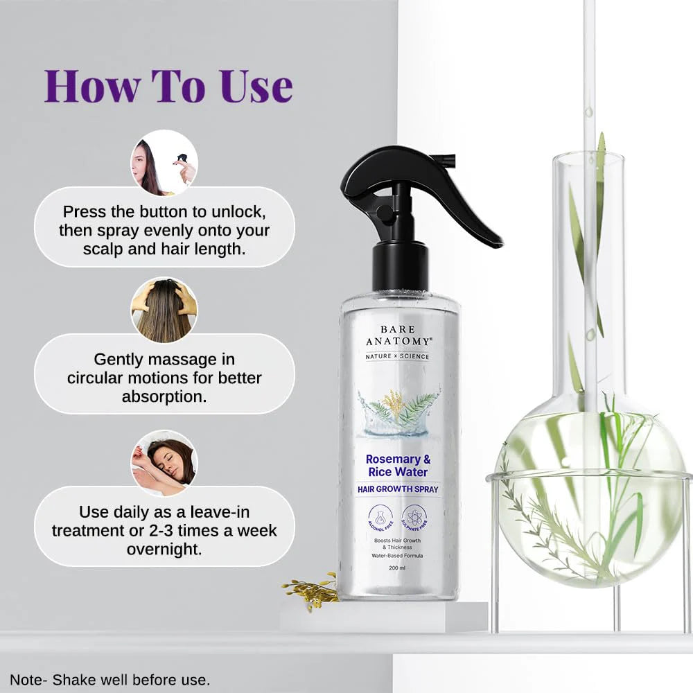 Rosemary Water & Rice Water Hair Growth Spray